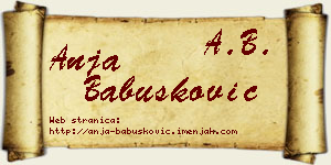 Anja Babušković vizit kartica